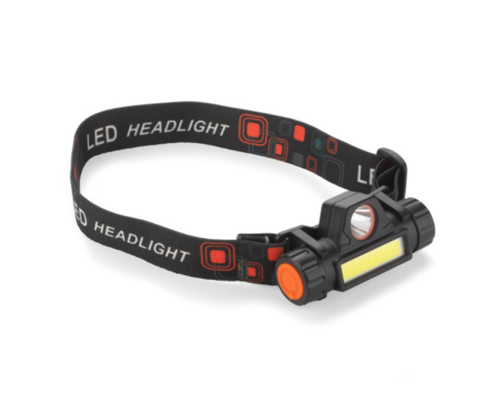 Ліхтарик WORK24 акумуляторний налобний, LED+USB+Rechargable