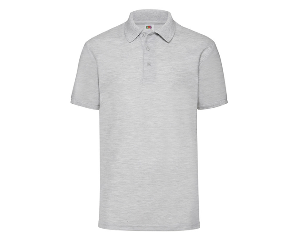 Теніска Fruit of the Loom 65/35 Polo 180g, сірий меланж, розмір 2XL