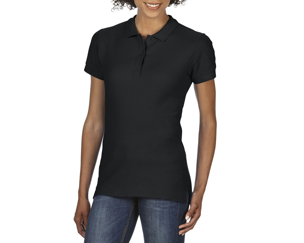 Поло женское Premium Cotton 223, TM Gildan — Черный