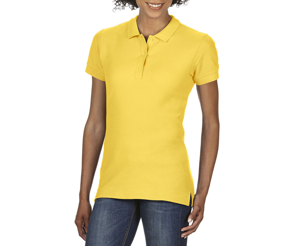 Поло женское Premium Cotton 223, TM Gildan — Желтый