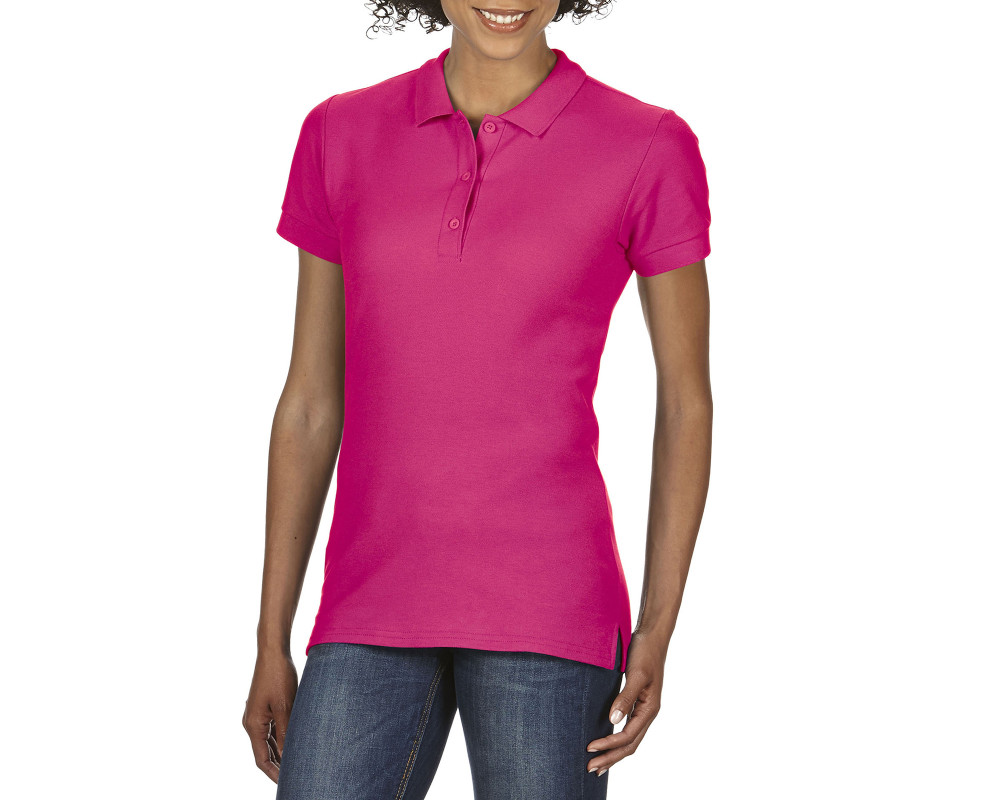 Поло женское Premium Cotton 223, TM Gildan — Розовый