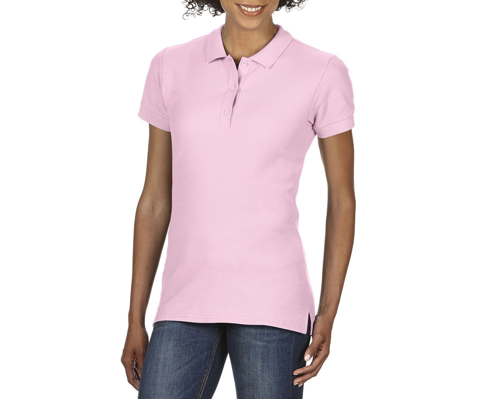 Поло женское Premium Cotton 223, TM Gildan — Розовый