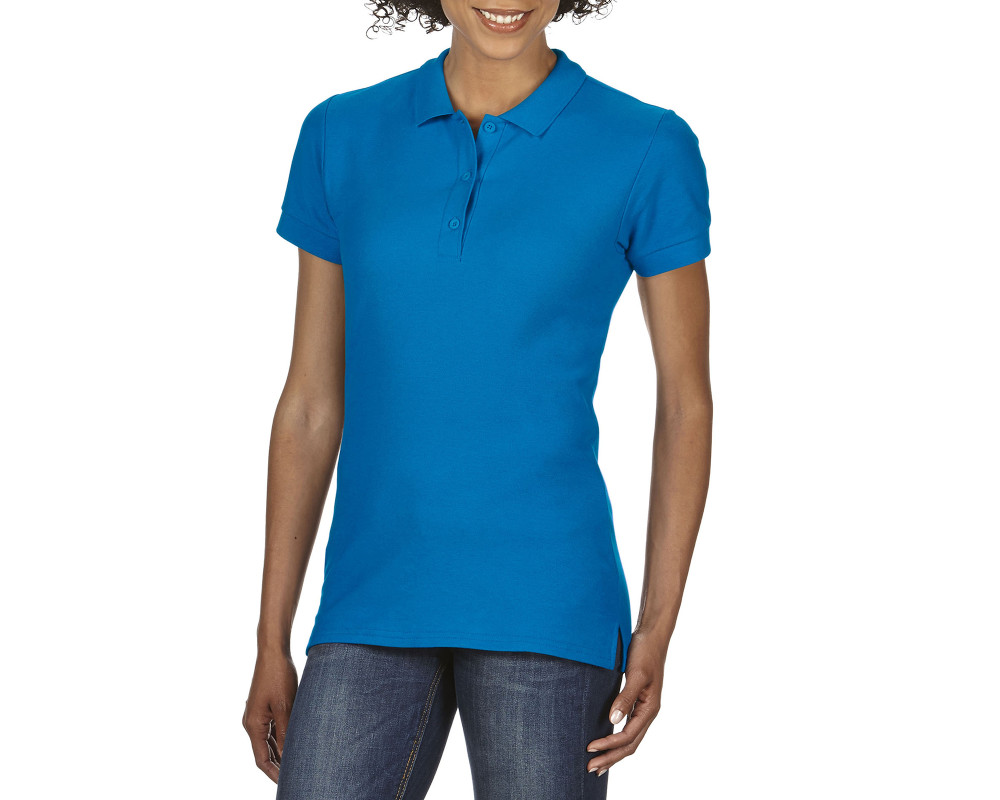 Поло женское Premium Cotton 223, TM Gildan — Синий