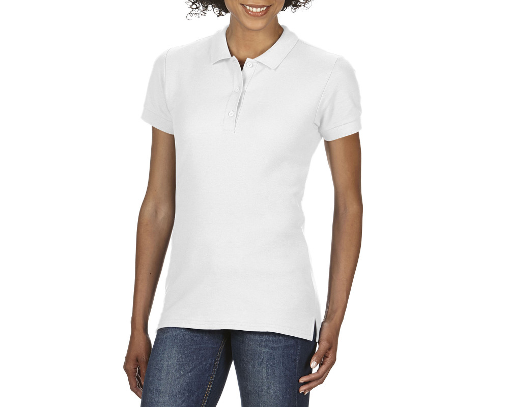 Поло женское Premium Cotton 223, TM Gildan — Белый