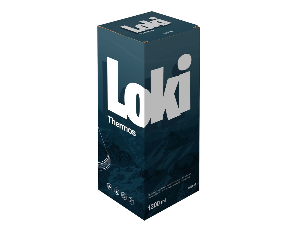 Термос 1,2л Loki, TM Discover — Чорний