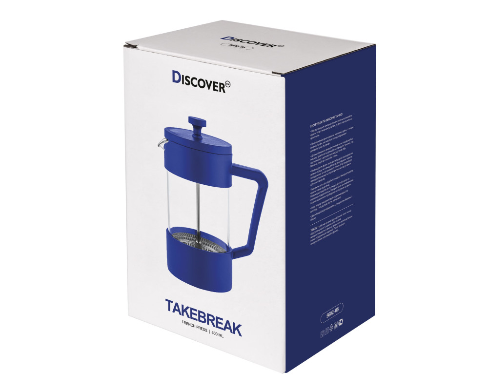 Френч-прес TakeBreak, 600 ml TM Discover — Синій
