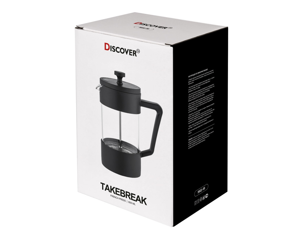 Френч-прес TakeBreak, 600 ml TM Discover — Чорний