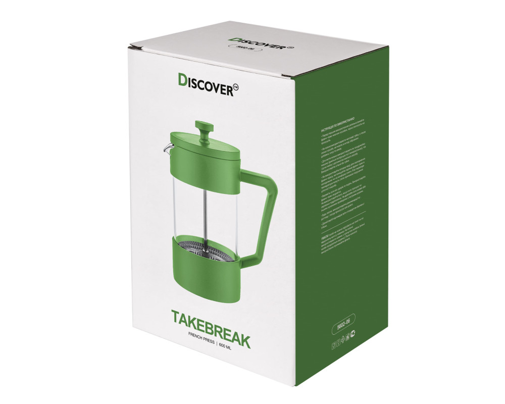 Френч-прес TakeBreak, 600 ml TM Discover — Зелений