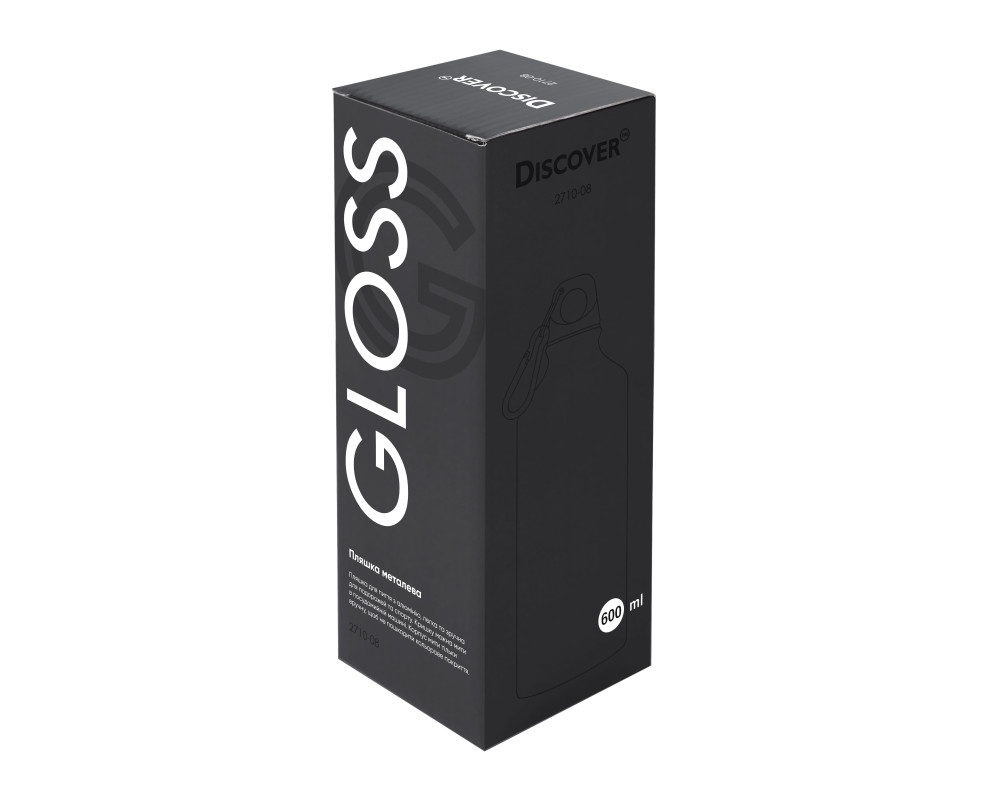 Пляшка металева Gloss, ТМ Discover — Чорний