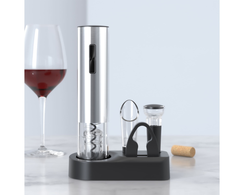 Набір для вина з електричним штопором Merlot, TM TEG — Сірий