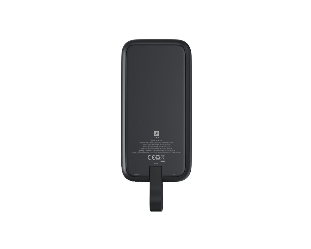 Повербанк з підсвіткою Starlight 10000 mAh, ТМ TEG — Червоний