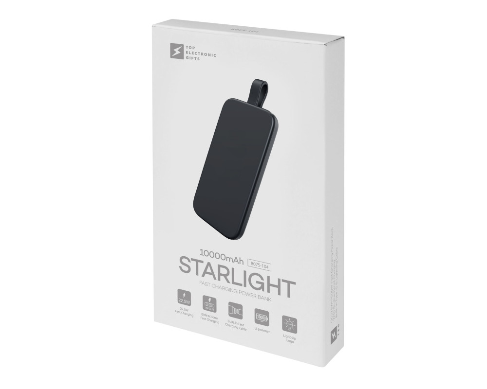 Повербанк з підсвіткою Starlight 10000 mAh, ТМ TEG — Червоний