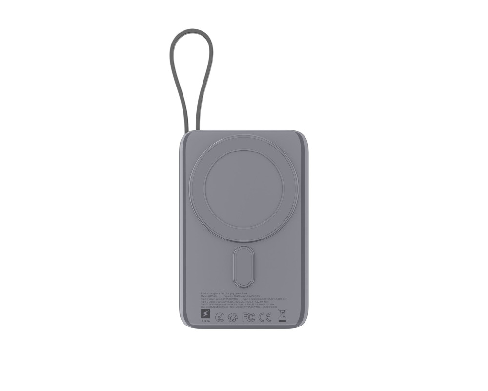 Повербанк Glam 10000 mAh 22,5W, ТМ TEG — Сірий
