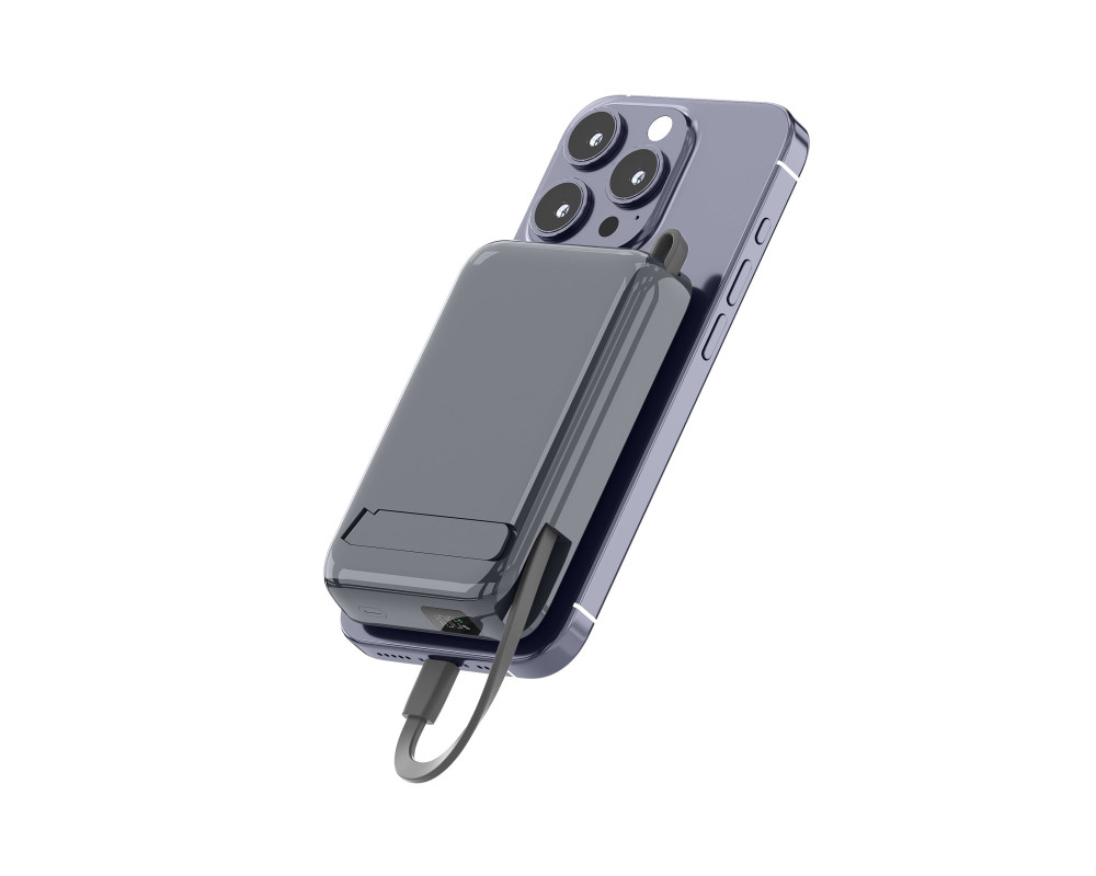 Повербанк Glam 10000 mAh 22,5W, ТМ TEG — Сірий