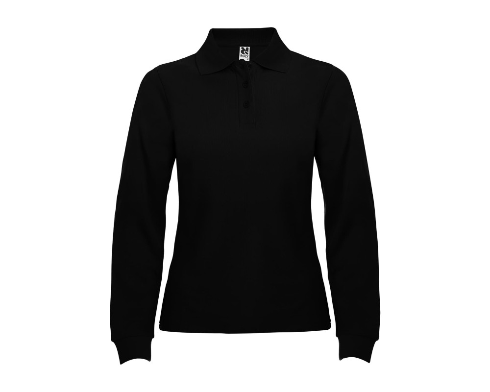 Поло жіноче з довгим рукавом Estrella woman L/S 220 — Чорний