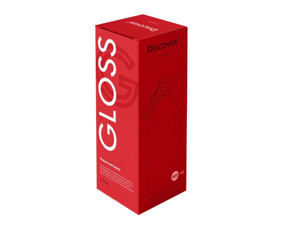 Пляшка металева Gloss, ТМ Discover — Червоний
