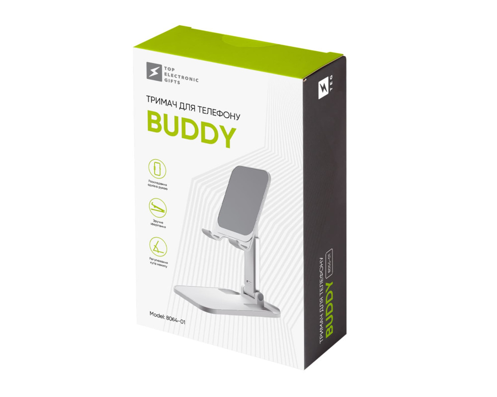 Тримач для телефону Buddy, TM TEG — Білий
