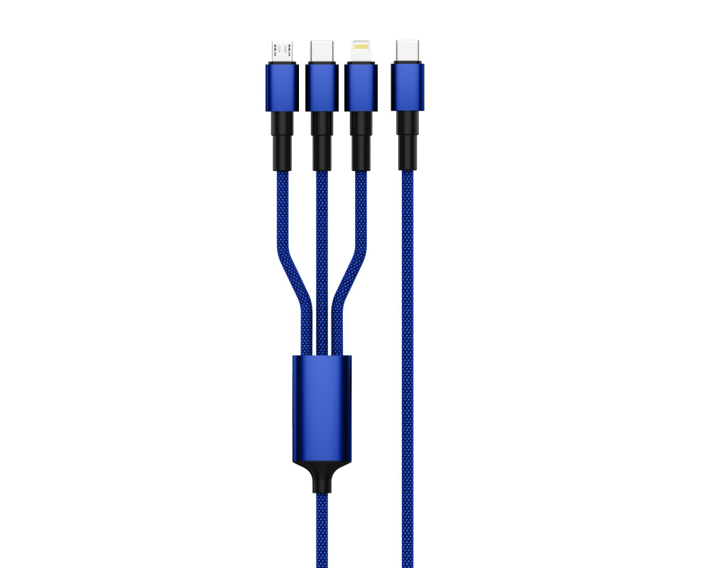 Зарядный кабель Solin Type-C 3в1 60W — Синий