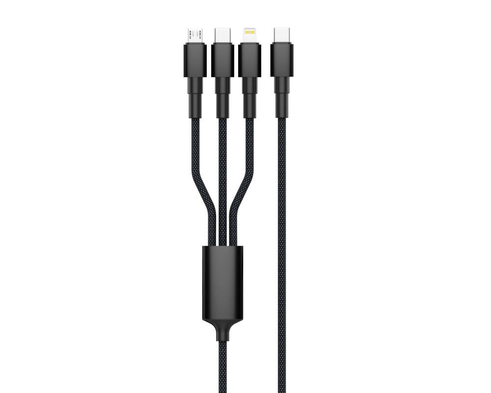 Зарядный кабель Solin Type-C 3в1 60W — Черный